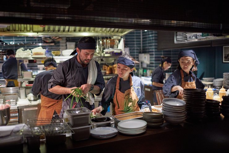 Head Chef Arturo Melendez and kitchen team