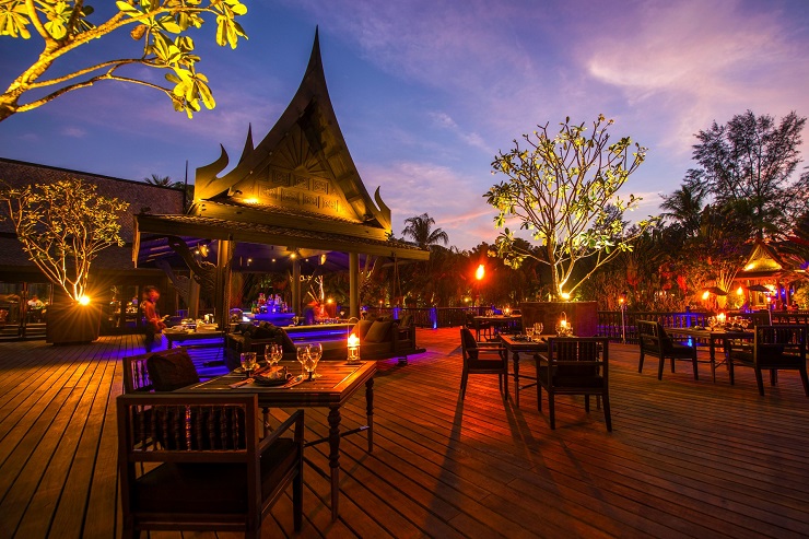 Black Ginger deck at twilight