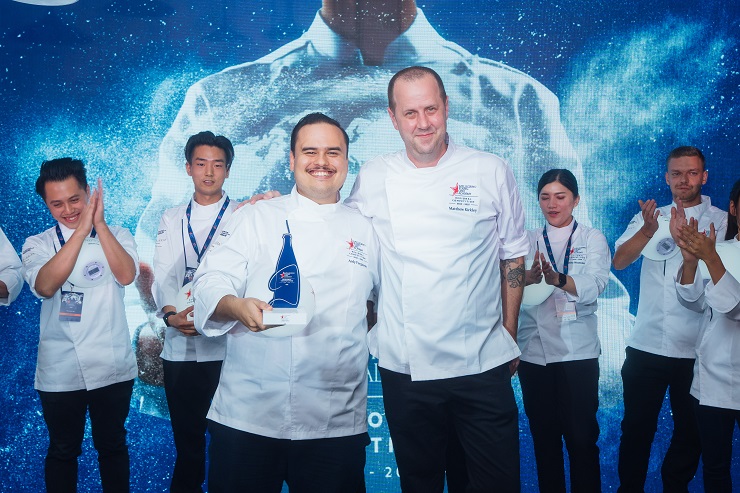 S.Pellegrino Young Chef Academy Award Winner Ardy Ferguson and Mentor Matthew Kirkley of Belon S.Pellegrino Young Chef Academy Award Winner Ardy Ferguson and Mentor Matthew Kirkley of Belon