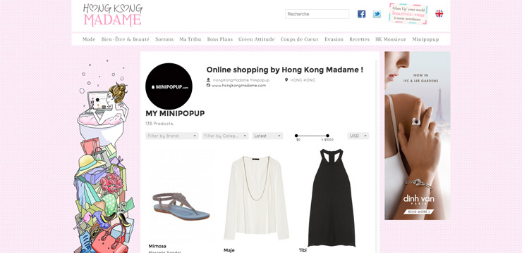 Minipopup, the e-shopping by Hong Kong Madame
