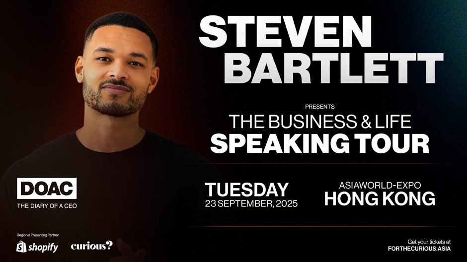 Steven Bartlett is coming to Hong Kong – and we’re listening
