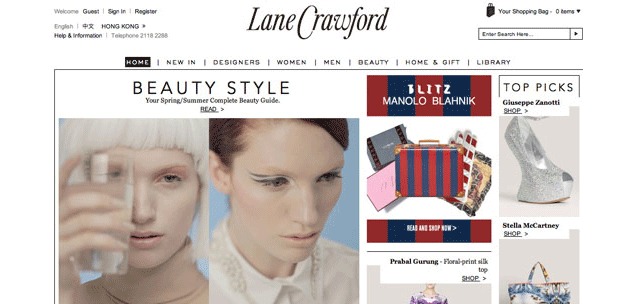 L'e-boutique Lane Crawford