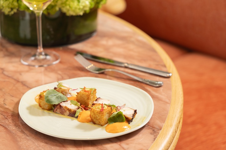 Grilled Octopus, Crispy Potato, Aioli, Piquillos, Chorizo