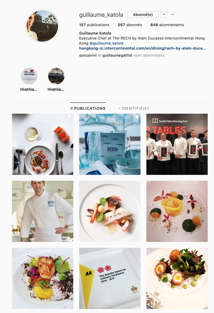 5 chefs Français de Hong Kong à suivre sur Instagram